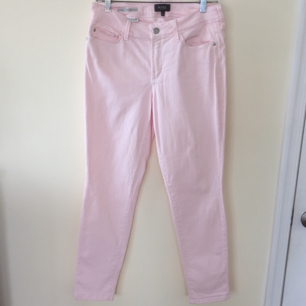 NYDJ jeans in a soft pink denim